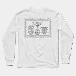 Greek Vase Line Art Long Sleeve T-Shirt